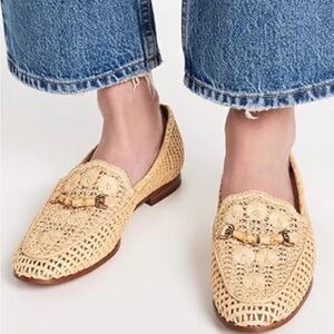 Sam Edelman Natural Raffia Woven Loafers